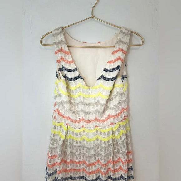 Trina Turk eyelash fringe multicolor dress fit and flare a line - Picture 5 of 7